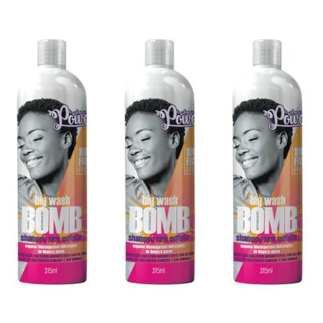 Soul Power S/ Sulfato Big Wash Bomb Shampoo 315ml (Kit C/03) Menor preço em Soul Power S/ Sulfato Big Wash Bomb Shampoo 315ml (Kit C/03)