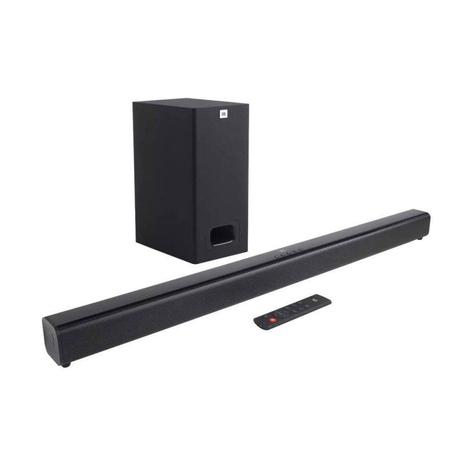 Soundbar JBL SB130 de 2.1 canais e subwoofer com fio Bluetooth Dolby digital 55W Bivolt Preto Menor preço em Soundbar JBL SB130 de 2.1 canais e subwoofer com fio Bluetooth Dolby digital 55W Bivolt Preto