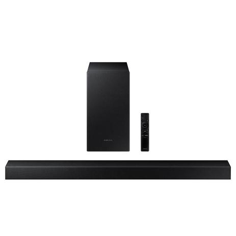 Soundbar Samsung HW-T450 200W, com 2.1 Canais, Potência de 200W, Bluetooth e Subwoofer Sem Fio - HW-T450/ZD Menor preço em Soundbar Samsung HW-T450 200W, com 2.1 Canais, Potência de 200W, Bluetooth e Subwoofer Sem Fio - HW-T450/ZD