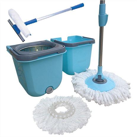 Spin Mop Cesto Inox Com 2 Refis + Rodo Limpa Vidros 50 Cm - Vendasshop Utensilios De Limpeza Menor preço em Spin Mop Cesto Inox Com 2 Refis + Rodo Limpa Vidros 50 Cm - Vendasshop Utensilios De Limpeza