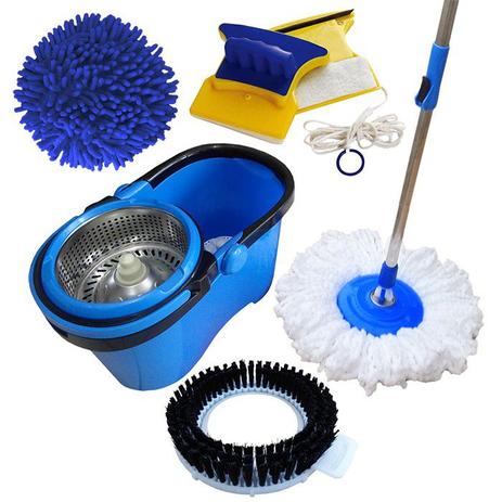 Spin Mop Esfregão Cabo 1,60 Metros Com 3 Refis + Limpador Magnético - Vendasshop utensilios de limpeza Menor preço em Spin Mop Esfregão Cabo 1,60 Metros Com 3 Refis + Limpador Magnético - Vendasshop utensilios de limpeza