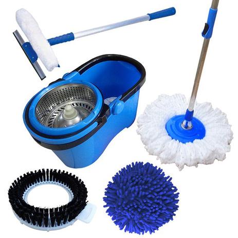 Spin Mop Esfregão Cabo 1,60 Metros Com 3 Refis + Rodo Limpa Vidros Com Cabo - Vendasshop Utensilios De Limpeza Menor preço em Spin Mop Esfregão Cabo 1,60 Metros Com 3 Refis + Rodo Limpa Vidros Com Cabo - Vendasshop Utensilios De Limpeza