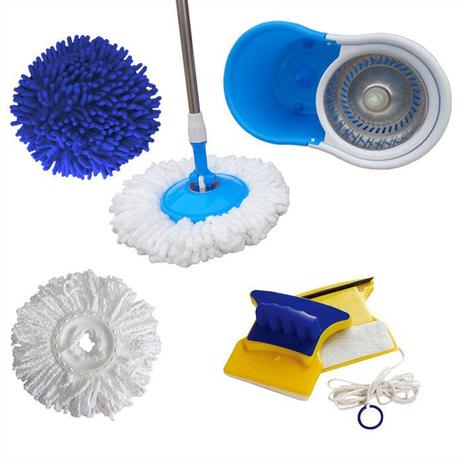 Spin Mop Esfregão Cesto Inox Com 3 Refis + Limpador Magnético - Vendasshop utensilios de limpeza Menor preço em Spin Mop Esfregão Cesto Inox Com 3 Refis + Limpador Magnético - Vendasshop utensilios de limpeza