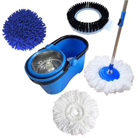 Spin Mop Esfregão Com Cesto Inox Cabo 1,60 Metros Com 2 Refis Microfibra 1 Refil limpeza pó, 1 refil limpeza pesada - Vendasshop utensilios de limpeza Menor preço em Spin Mop Esfregão Com Cesto Inox Cabo 1,60 Metros Com 2 Refis Microfibra 1 Refil limpeza pó, 1 refil limpeza pesada - Vendasshop utensilios de limpeza