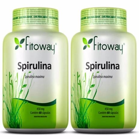 Spirulina 450mg - 2x 60 cápsulas - Fitoway Menor preço em Spirulina 450mg - 2x 60 cápsulas - Fitoway