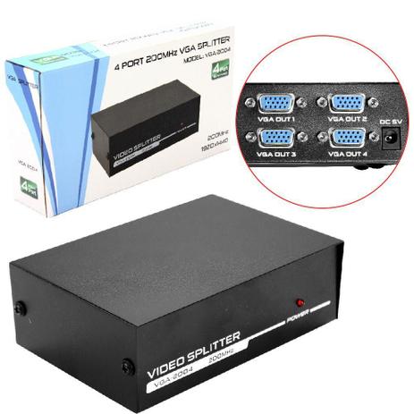 Splitter Divisor VGA 1 Entrada 4 Saidas 200MHZ VGA-2004 VGA-2004 Generico Menor preço em Splitter Divisor VGA 1 Entrada 4 Saidas 200MHZ VGA-2004 VGA-2004 Generico