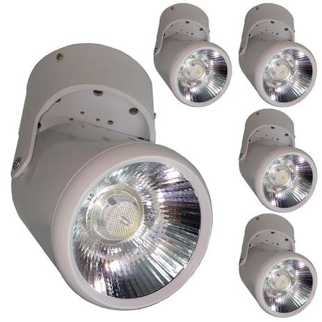 Spot 12w Kit 5pç Cob Led Sobrepor Articulável Vitrine - Nogaled Menor preço em Spot 12w Kit 5pç Cob Led Sobrepor Articulável Vitrine - Nogaled
