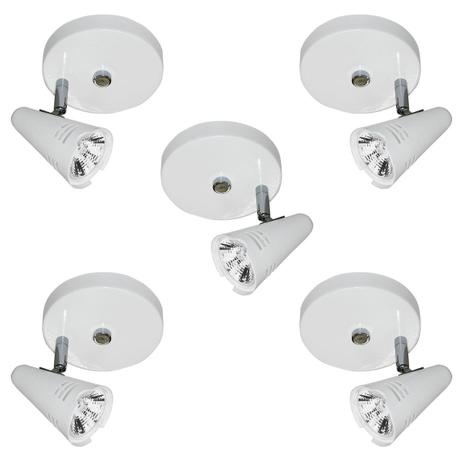 Spot base lince aco regulavel base gu-10 1 lamp. max. 50w branco 05 unidades - Home line Menor preço em Spot base lince aco regulavel base gu-10 1 lamp. max. 50w branco 05 unidades - Home line