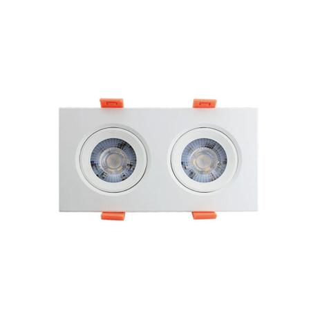 SPOT DE EMBUTIR EASY LED DUPLO 2X5W 400lm 6500K BIVOLT LUZ BRANCO FRIO - Llum Bronzearte Menor preço em SPOT DE EMBUTIR EASY LED DUPLO 2X5W 400lm 6500K BIVOLT LUZ BRANCO FRIO - Llum Bronzearte