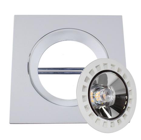 Spot de embutir rente orientável + lâmpada AR111 GU10 11W 3000k Branco quente bivolt st157 - Starlumen Menor preço em Spot de embutir rente orientável + lâmpada AR111 GU10 11W 3000k Branco quente bivolt st157 - Starlumen