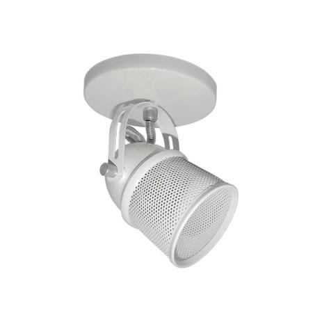 Spot de Sobrepor em Alumínio com Tela para 1 Lâmpada 60w 110v Branco E Cromado - Spot line Menor preço em Spot de Sobrepor em Alumínio com Tela para 1 Lâmpada 60w 110v Branco E Cromado - Spot line