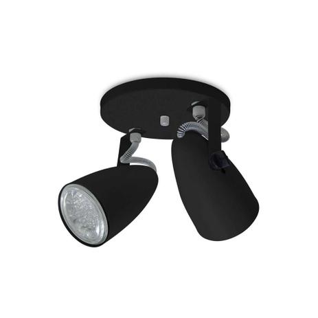 Spot de Sobrepor para 2 Lâmpadas Globo Preto - Spot Line Menor preço em Spot de Sobrepor para 2 Lâmpadas Globo Preto - Spot Line