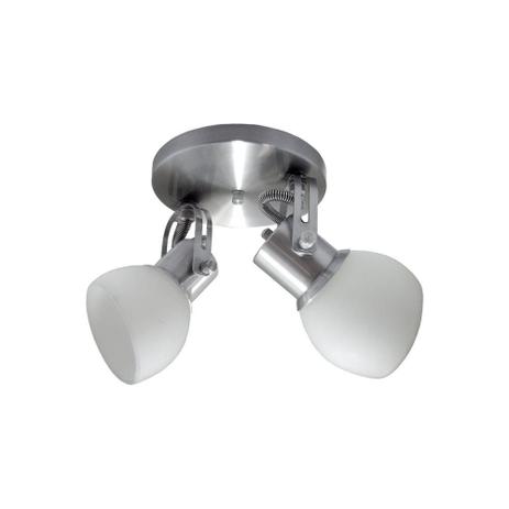Spot em Alumínio Lixado Branco com Vidro Fosco para 2 Lâmpadas - Spot Line Menor preço em Spot em Alumínio Lixado Branco com Vidro Fosco para 2 Lâmpadas - Spot Line