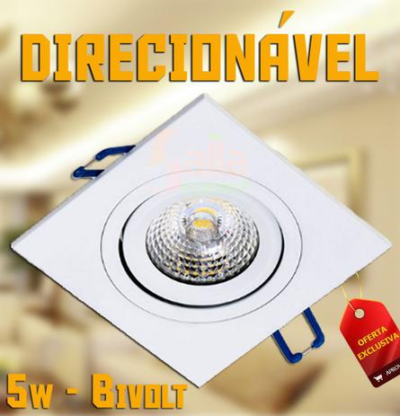Spot Lâmpada Led de Embutir Direcionável Concept Quadrado 6500k 5w Bivolt Galaxy - Galaxy led Menor preço em Spot Lâmpada Led de Embutir Direcionável Concept Quadrado 6500k 5w Bivolt Galaxy - Galaxy led