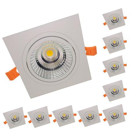Spot Led cob 18w Embutir 10 pç Articulável Quadrado Nogaled Luxo Menor preço em Spot Led cob 18w Embutir 10 pç Articulável Quadrado Nogaled Luxo