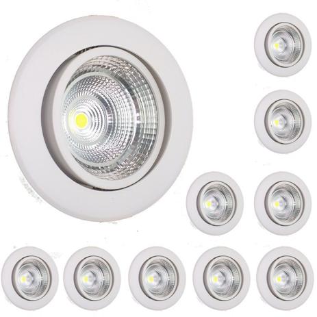 Spot Led cob 18w Embutir 10 Pç Articulável redondo Nogaled Menor preço em Spot Led cob 18w Embutir 10 Pç Articulável redondo Nogaled