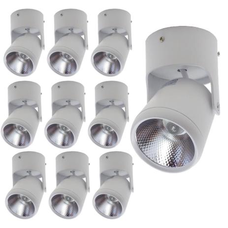 Spot Led COB 7w Sobrepor Kit 10 pç Articulavel ClasseA - Nogaled Menor preço em Spot Led COB 7w Sobrepor Kit 10 pç Articulavel ClasseA - Nogaled