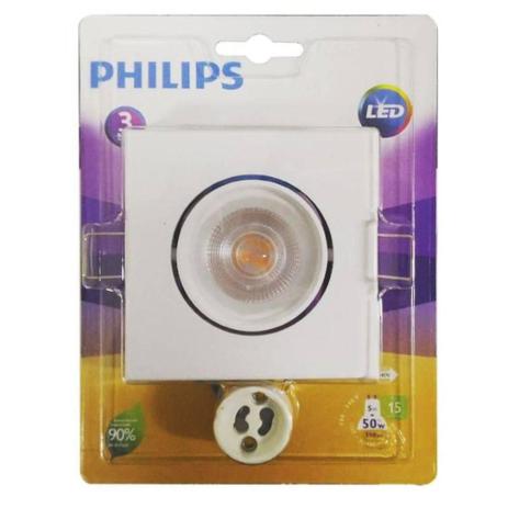 Spot Led Embutir Philips Policarbonato Quadrado 5W 2700K Menor preço em Spot Led Embutir Philips Policarbonato Quadrado 5W 2700K