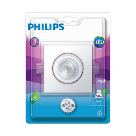 Spot Led Embutir Philips Policarbonato Quadrado 5W 6500K Menor preço em Spot Led Embutir Philips Policarbonato Quadrado 5W 6500K