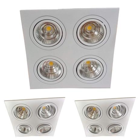 Spot Led Quadruplo COB 20w(4x5w) Kit 3pç Embutir Articulável - Nogaled Menor preço em Spot Led Quadruplo COB 20w(4x5w) Kit 3pç Embutir Articulável - Nogaled
