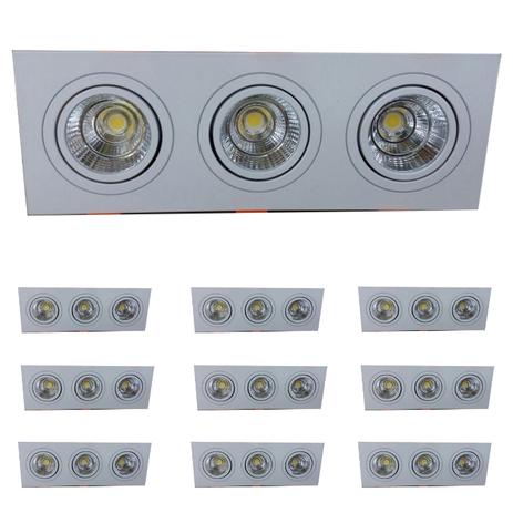 Spot Led Triplo COB 15w embutir 10 Pç articulável Nogaled Menor preço em Spot Led Triplo COB 15w embutir 10 Pç articulável Nogaled