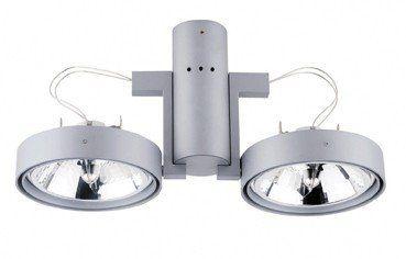 Spot Pendente Professional 2 luzes p/AR111 50W 12V (inclui Lâmp. e transf. 220V)-Prata - Llum bronzearte Menor preço em Spot Pendente Professional 2 luzes p/AR111 50W 12V (inclui Lâmp. e transf. 220V)-Prata - Llum bronzearte