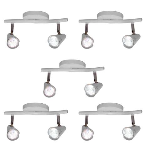 Spot track lince aco regulavel base gu-10 2 lamp. max. 50w branco 05 unidades - Home line Menor preço em Spot track lince aco regulavel base gu-10 2 lamp. max. 50w branco 05 unidades - Home line