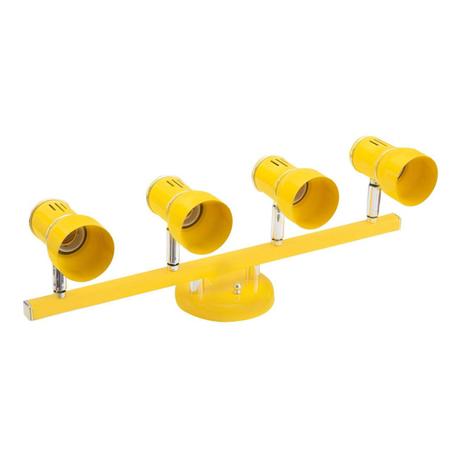 Spot Trilho em Alumínio 4 Lâmpadas New Dital Iluminação Amarelo Menor preço em Spot Trilho em Alumínio 4 Lâmpadas New Dital Iluminação Amarelo
