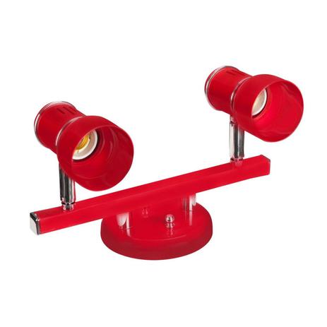 Spot Trilho em Alumínio Sobrepor 2 Lâmpadas New Dital Iluminação Vermelho Menor preço em Spot Trilho em Alumínio Sobrepor 2 Lâmpadas New Dital Iluminação Vermelho