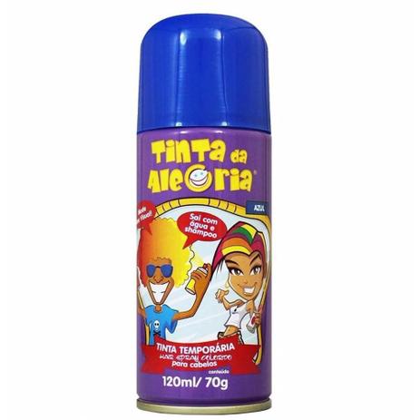 Spray para Cabelos Tinta da Alegria 120ml Azul - DALEGRIA Menor preço em Spray para Cabelos Tinta da Alegria 120ml Azul - DALEGRIA