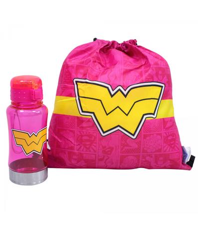 Squeeze 450ml com Mochila Tipo Saco - Mulher-Maravilha - Dc é boa?