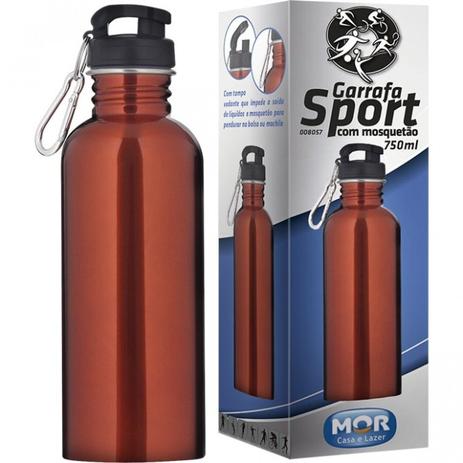 Squeeze Garrafa Sport Mor 750ml com Mosquetao Cor Alaranjado Menor preço em Squeeze Garrafa Sport Mor 750ml com Mosquetao Cor Alaranjado