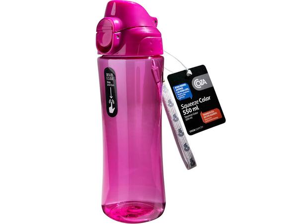 Squeeze Plástico Rosa 550 ml Color Coza - BRI 501 Menor preço em Squeeze Plástico Rosa 550 ml Color Coza - BRI 501