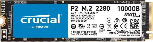 SSD 1TB Crucial P2 1000GB M.2 NVMe Leituras: 2400Mb/s e Gravações 1800Mb/s - PCIe M.2 SSD - CT1000P2SSD8 Menor preço em SSD 1TB Crucial P2 1000GB M.2 NVMe Leituras: 2400Mb/s e Gravações 1800Mb/s - PCIe M.2 SSD - CT1000P2SSD8