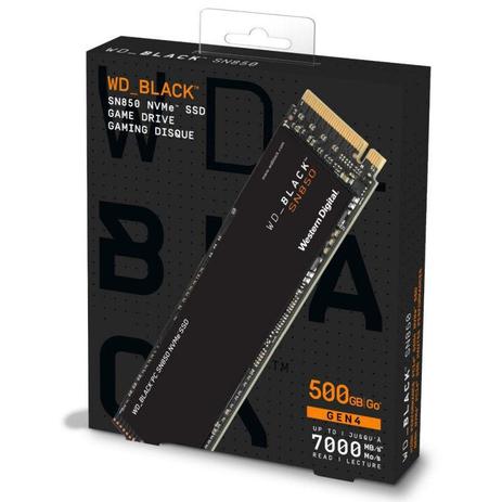 SSD 500GB WD BLACK SN850 NVMe M.2 2280 PCIE Gen 4.0 x4 3D NAND - Modelo WDS500G1X0E - Western Digital WD Menor preço em SSD 500GB WD BLACK SN850 NVMe M.2 2280 PCIE Gen 4.0 x4 3D NAND - Modelo WDS500G1X0E - Western Digital WD