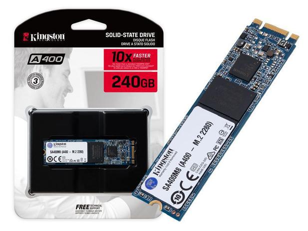 SSD M.2 Desktop Notebook Kingston SA400M8/240G A400 240GB M.2 FLASH NAND Menor preço em SSD M.2 Desktop Notebook Kingston SA400M8/240G A400 240GB M.2 FLASH NAND