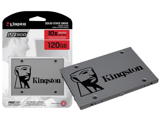 SSD SATA Desktop Notebook Kingston SUV500/120G UV500 120GB 2.5” NAND 3D SATA III 6GB/S Menor preço em SSD SATA Desktop Notebook Kingston SUV500/120G UV500 120GB 2.5” NAND 3D SATA III 6GB/S