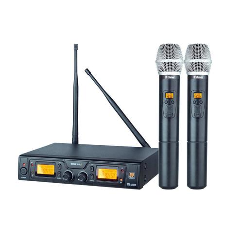 Staner SRW48D Microfone sem Fio UHF Duplo de Mão Menor preço em Staner SRW48D Microfone sem Fio UHF Duplo de Mão