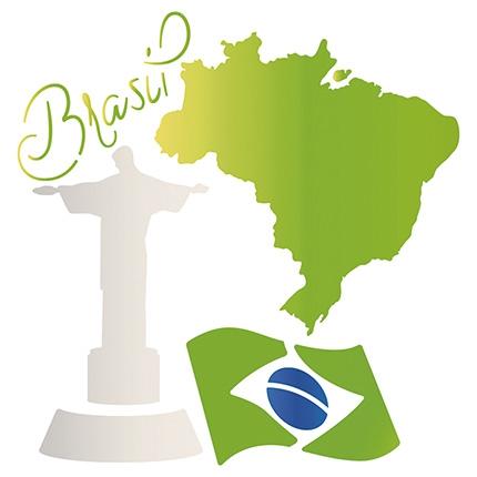 Menor preço em Stencil Especial Pintura Brasil Cristo Redentor 10X10 STX-348 - Litoarte