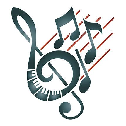 Menor preço em Stencil Especial Pintura Clave de Sol e Partitura 10X10 STX-353 - Litoarte
