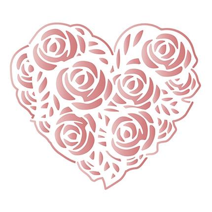 Menor preço em Stencil Especial Pintura Coração de Rosas 10X10 STX-352 - Litoarte