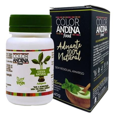 Stevia Color Andina Adoçante Natural 40g Menor preço em Stevia Color Andina Adoçante Natural 40g