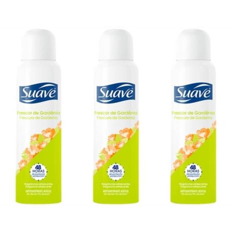 Suave Frescor Gardênia Desodorante Aerosol Feminino 87g (Kit C/03) Menor preço em Suave Frescor Gardênia Desodorante Aerosol Feminino 87g (Kit C/03)