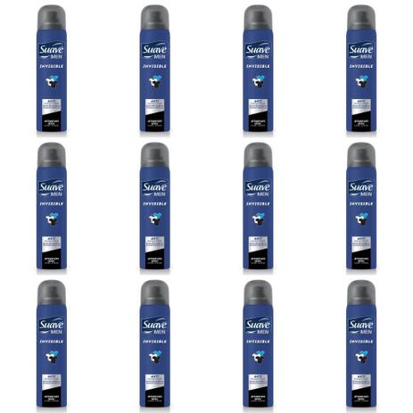 Suave Invisible Desodorante Aerosol Masculino 88g (Kit C/12) Menor preço em Suave Invisible Desodorante Aerosol Masculino 88g (Kit C/12)