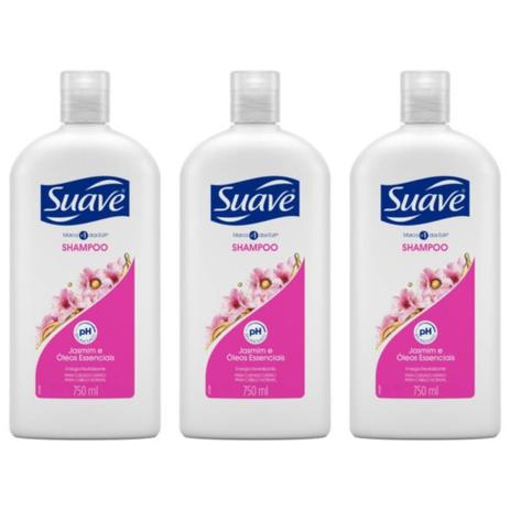 Suave Jasmim E Óleos Essenciais Shampoo 750ml (Kit C/03) Menor preço em Suave Jasmim E Óleos Essenciais Shampoo 750ml (Kit C/03)