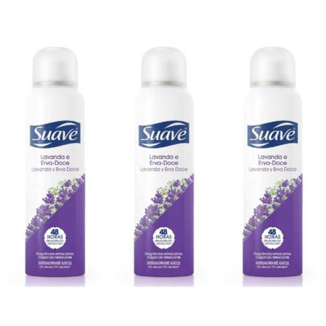 Suave Lavanda E Erva Doce Desodorante Aerosol Feminino 87g (Kit C/03) Menor preço em Suave Lavanda E Erva Doce Desodorante Aerosol Feminino 87g (Kit C/03)