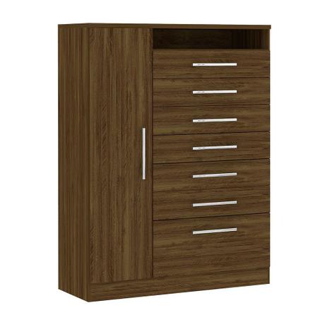 Super Cômoda Sapateira Uni 1 Porta 8 Gavetas Luciane Menor preço em Super Cômoda Sapateira Uni 1 Porta 8 Gavetas Luciane