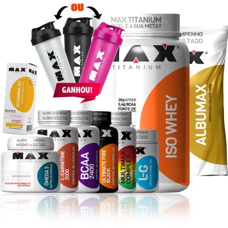 Super Kit Ganho Max Titanium Completo Maximo Treino Envio Ja Menor preço em Super Kit Ganho Max Titanium Completo Maximo Treino Envio Ja