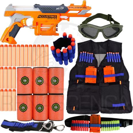 Super Kit Lançador Nerf Falconfire + Colete + Acessórios + 60 Dardos Brinquedo Menor preço em Super Kit Lançador Nerf Falconfire + Colete + Acessórios + 60 Dardos Brinquedo