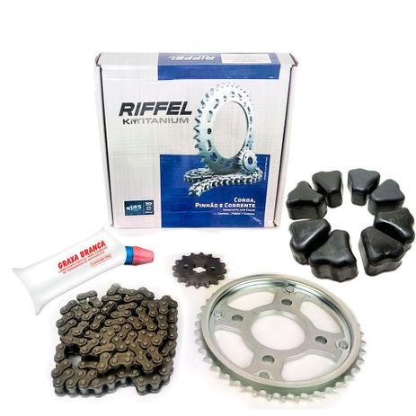 Super Kit Relação Titan 150 Riffel Coxim e Graxa Branca Menor preço em Super Kit Relação Titan 150 Riffel Coxim e Graxa Branca